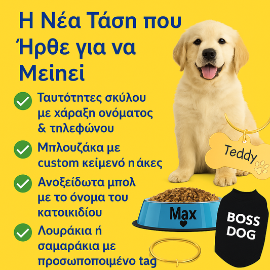 🐾 Γιατί τα Εξατομικευμένα Αξεσουάρ για Κατοικίδια Είναι η Νέα Τάση που Ήρθε για να Μείνει